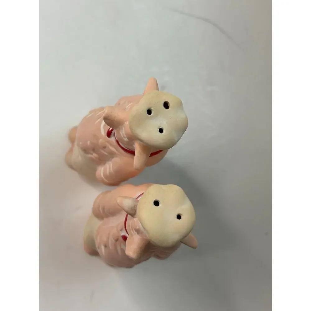 Vintage Chalkware French Chef Pig Salt Pepper Shakers Kitchen Decor